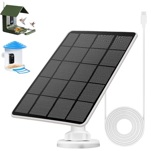 Solar Panel for Bird Feeder, Continuously 3W Power type c for bird camera