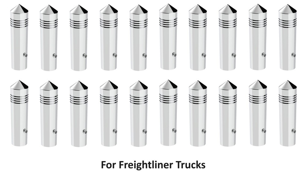 (Set/20) 2-3/8" Chrome Spike Toggle Switch Extensions For Freightliner for FLAT