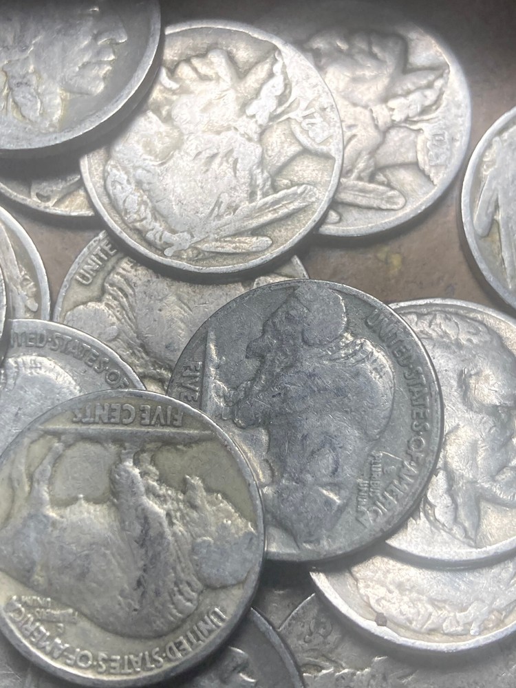 BUFFALO NICKEL ROLL (40 COINS), "PARTIAL DATES" MIXED DATES