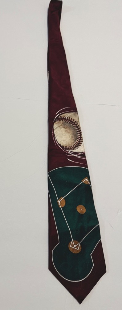 Spence & Lowe 100% Silk Necktie Baseball Themed