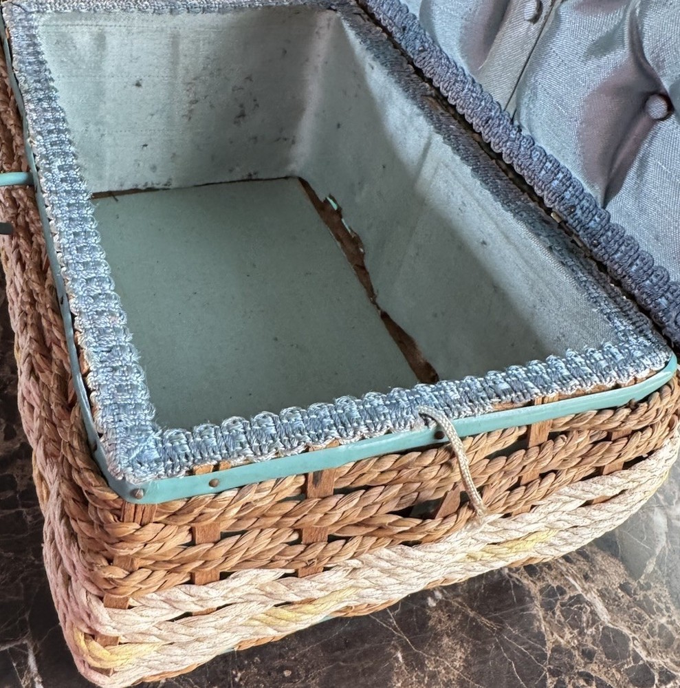 Antique Vintage Sewing Basket Box
