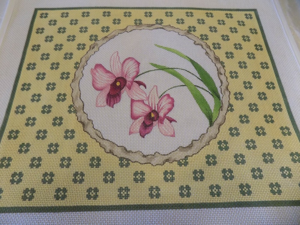 HAND PAINTED ORCHID PILLOW BY TRUBY