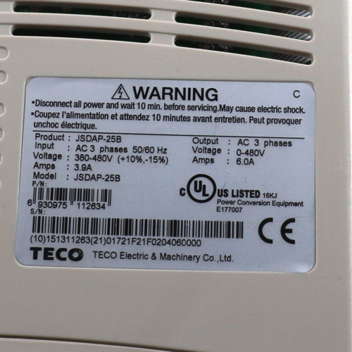 Teco JSDAP-25B Servo Drive