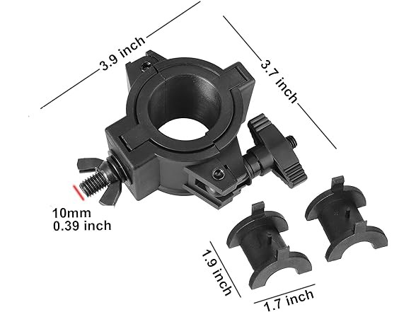 10 Pack Stage Lighting O-Clamps Black