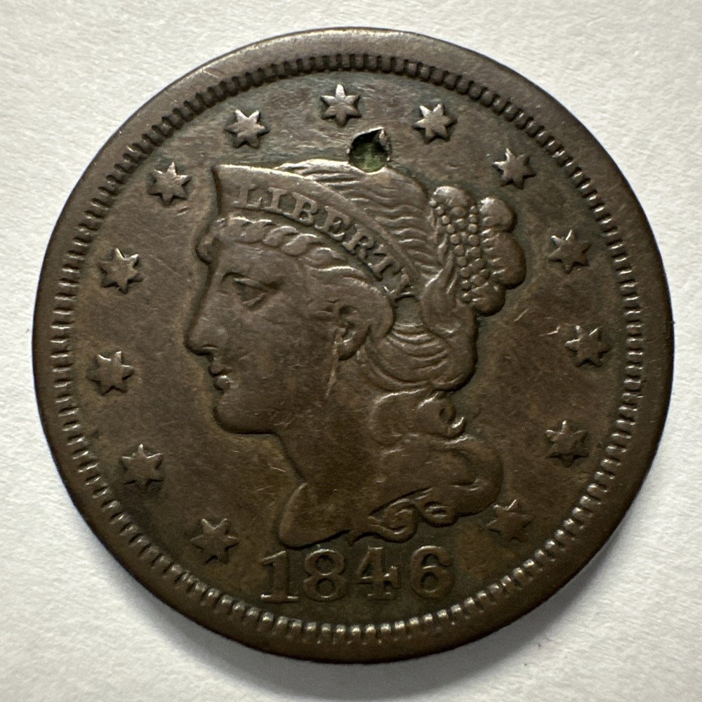 1846 Braided Hair Large Cent Looks Great!