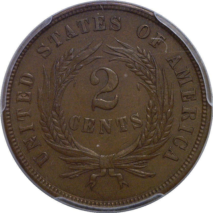 1864 Small Motto Two Cent Piece PCGS MS-62 BN