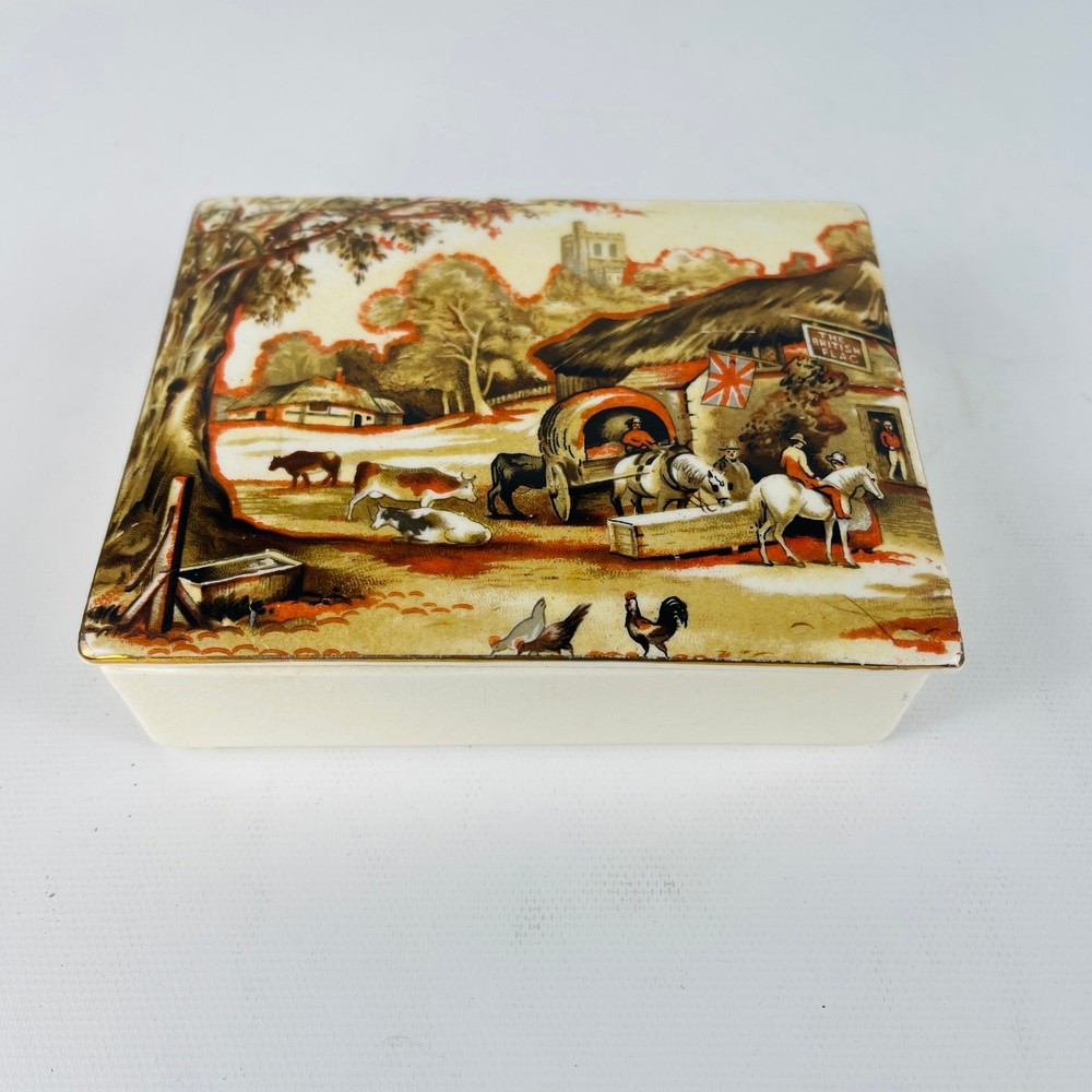 English Ware Lancasters Hanley Ceramic Pottery Trinket Box
