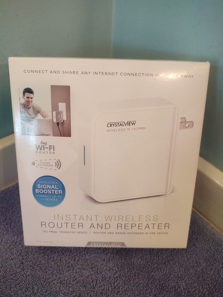 Crystal View Instant Wireless Router and Repeater Open Box
