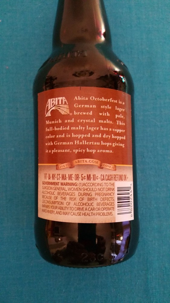 ABITA BREWING CO. "MARDI GRAS BOCK" EMPTY BOTTLE