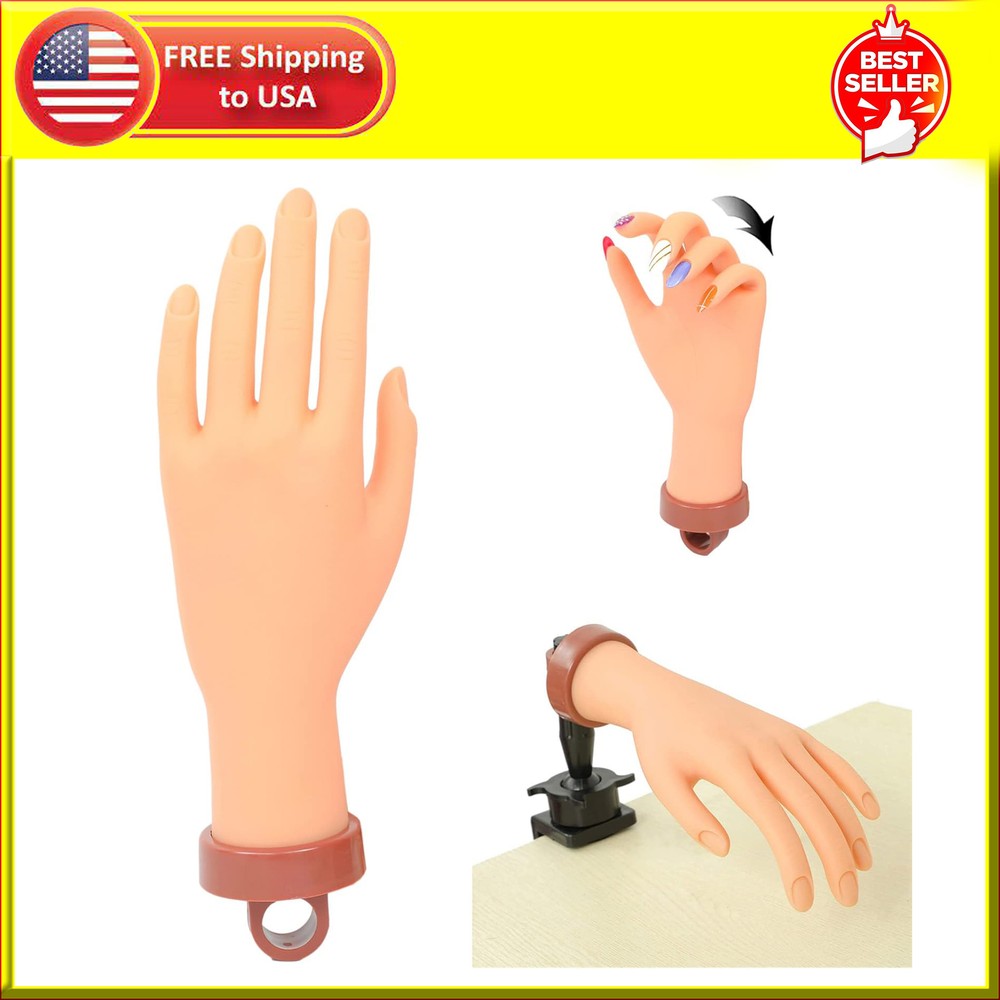 Nail Practice Hand for Acrylic Nails, Mannequin Hands for Nails Practice, Flexib