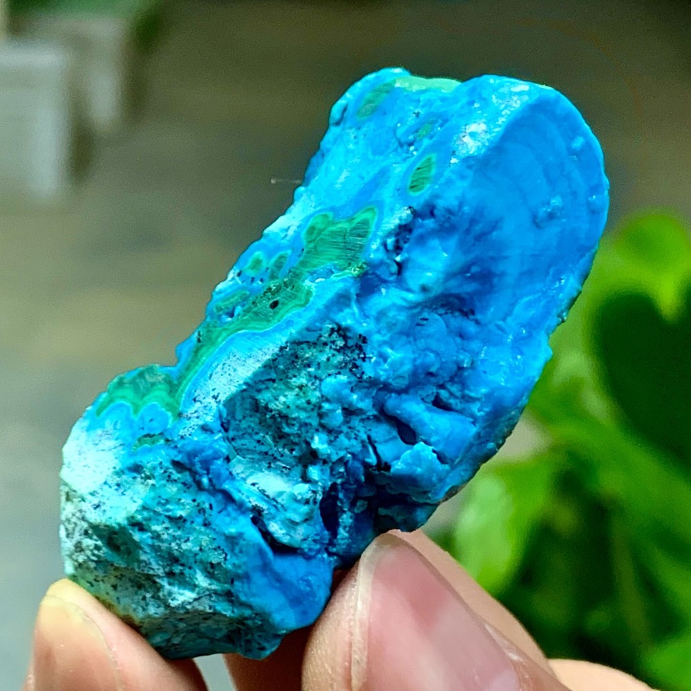 46G Natural Chrysocolla/Malachite transparent cluster rough mineral sample