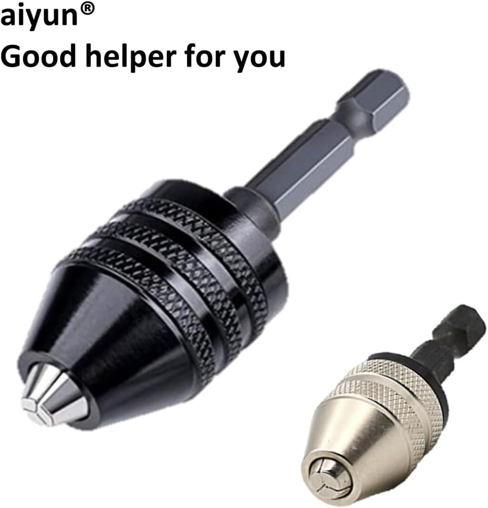 Drill Chuck Adapter - 2Pcs Drill Chuck for Impact Driver, Drill Bit Adapter Keyl