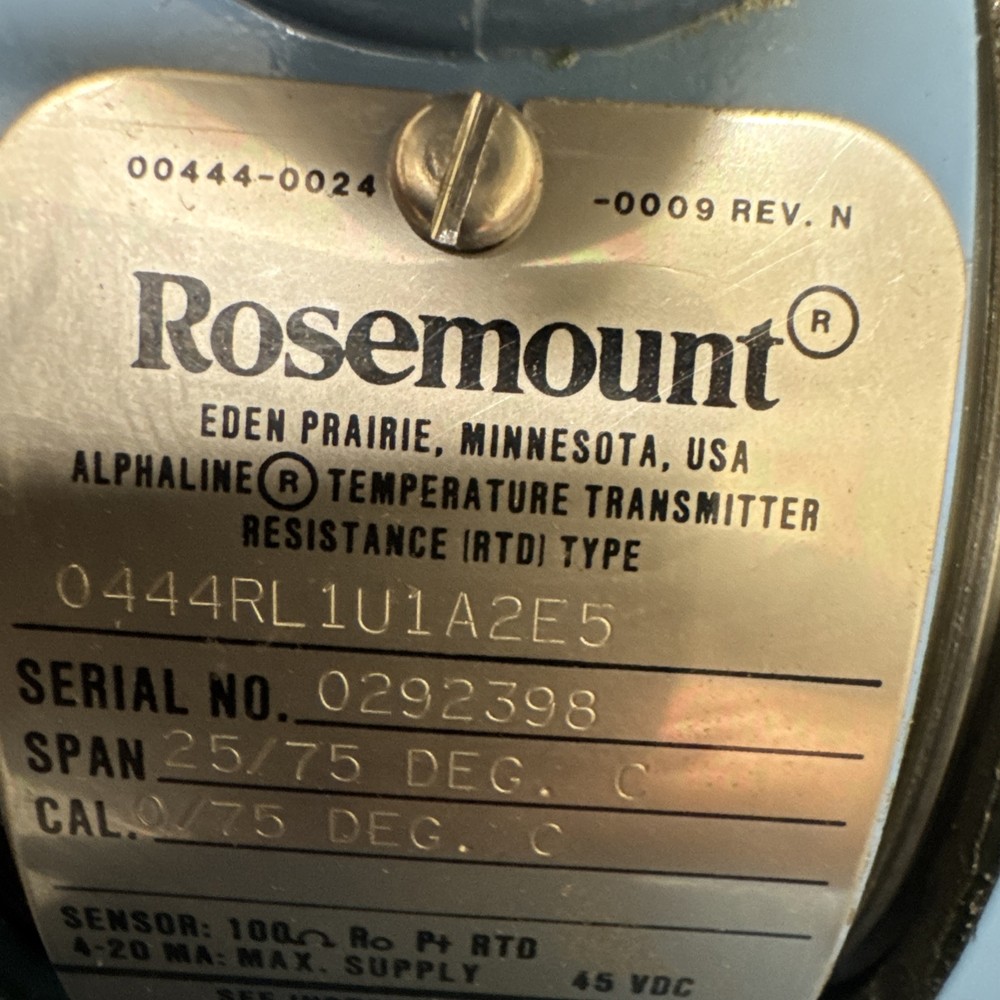 Rosemount 0444RL1U1A2E5 Alphaline Temperature Transmitter