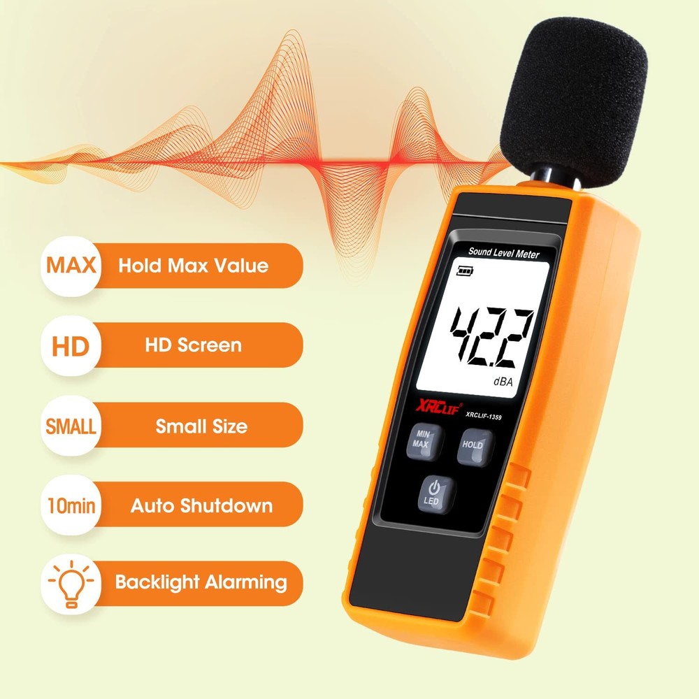 Decibel Meter Sound Level Reader 30130dba Handheld Sound Noise Meter With Back