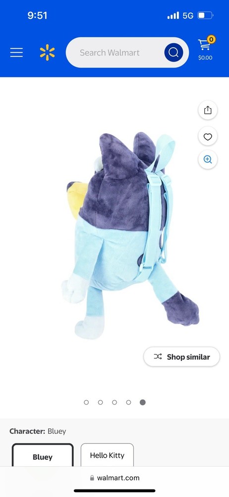 NWT Bluey Kids' 16" Plush Backpack
