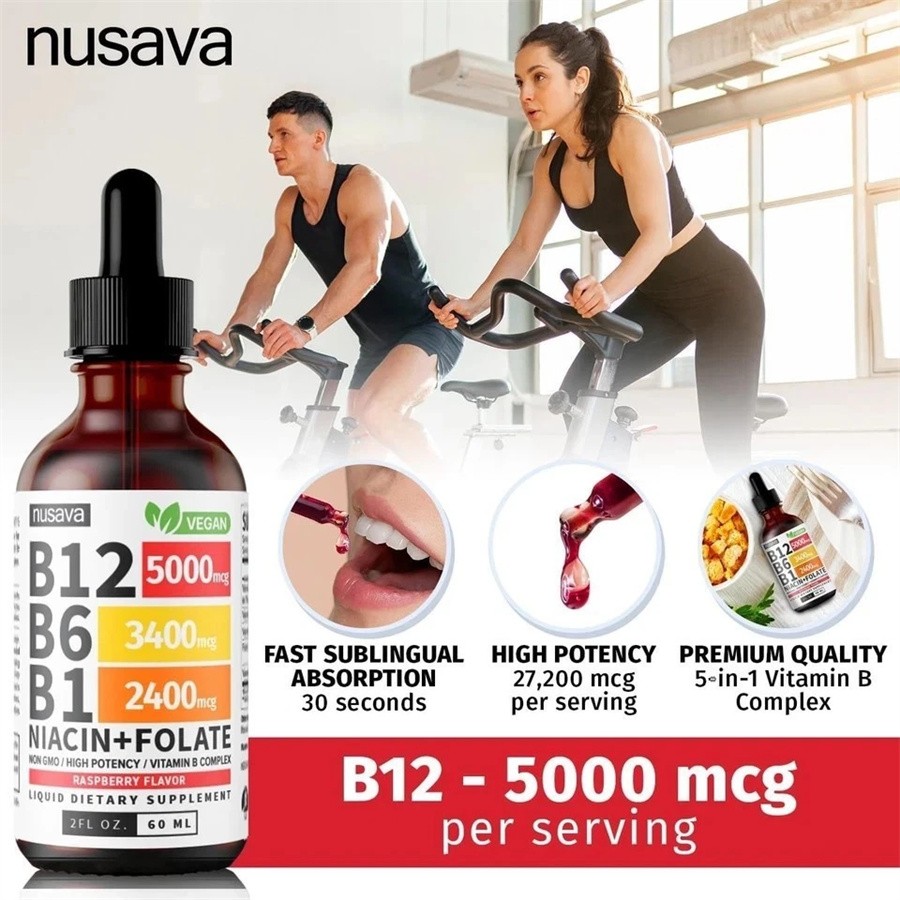 Vitamin B12 & B6 Liquid Drops | Sublingual Vitamin B Complex for Energy & Immune