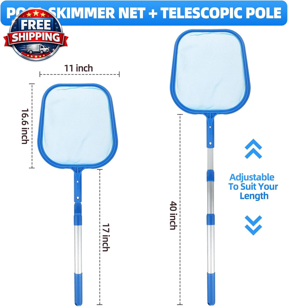 Pool Leaf Collector, Large Pool Net with Frame Pool Skimmer Net with Fine Mesh P