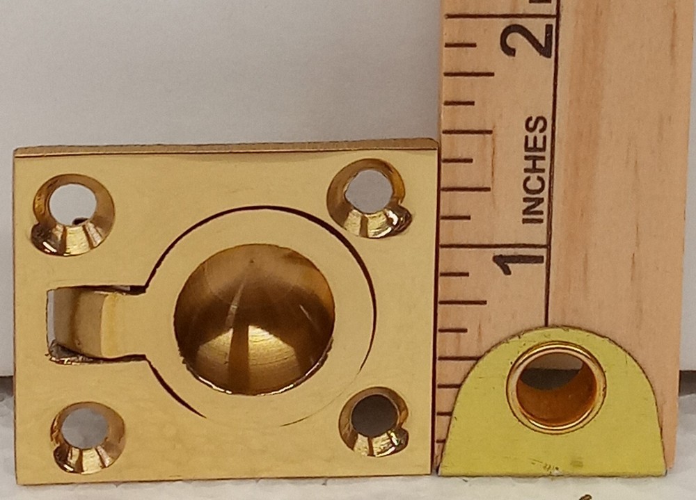 Lot of 6 Flush Ring Pull Brass Modern Hidden Knob Handle....................5C2