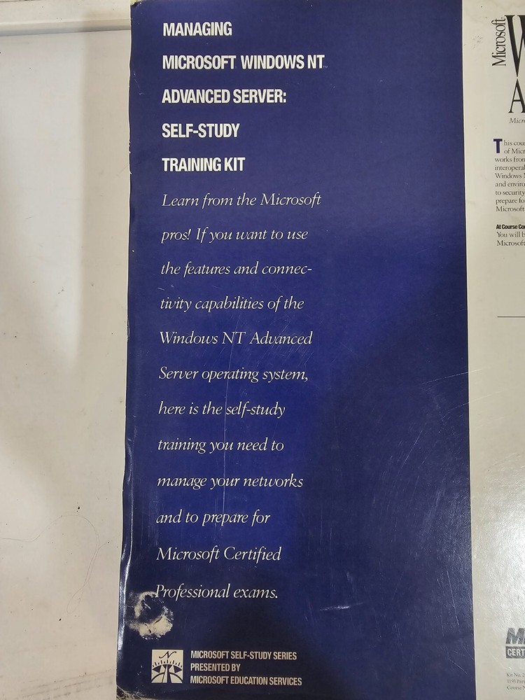 Microsoft Windows NT Advanced Server 3.1 Self Study Series w/Floppy Disks NEW