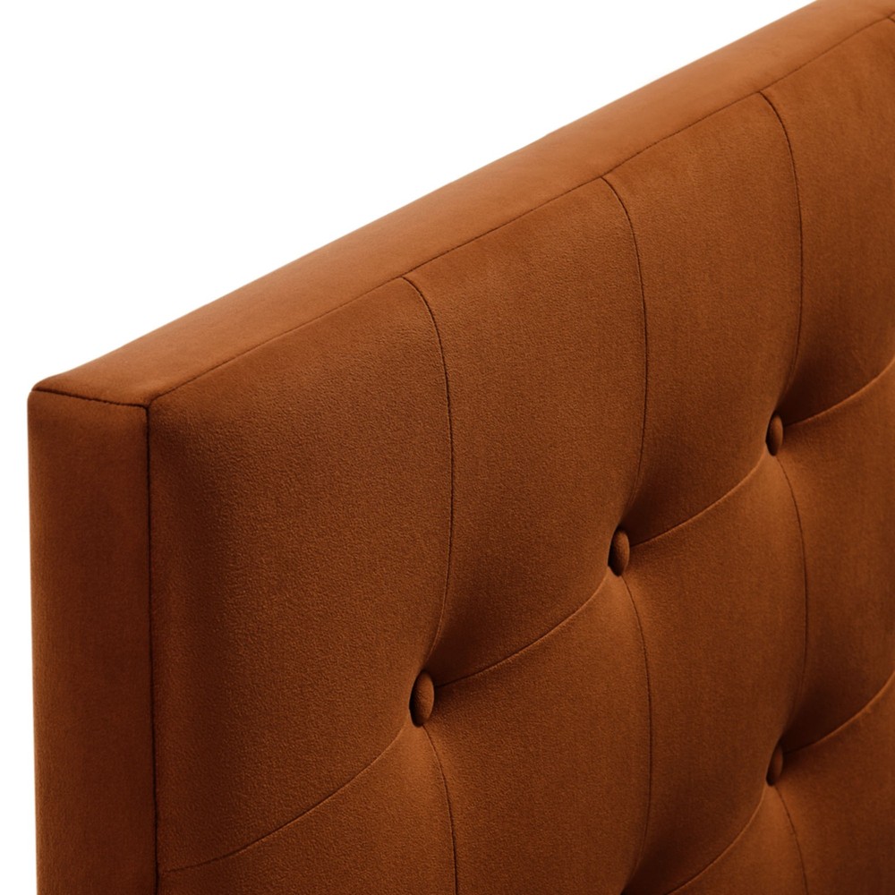 Emily Stain-Resistant Performance Velvet Full Size Headboard in Rust