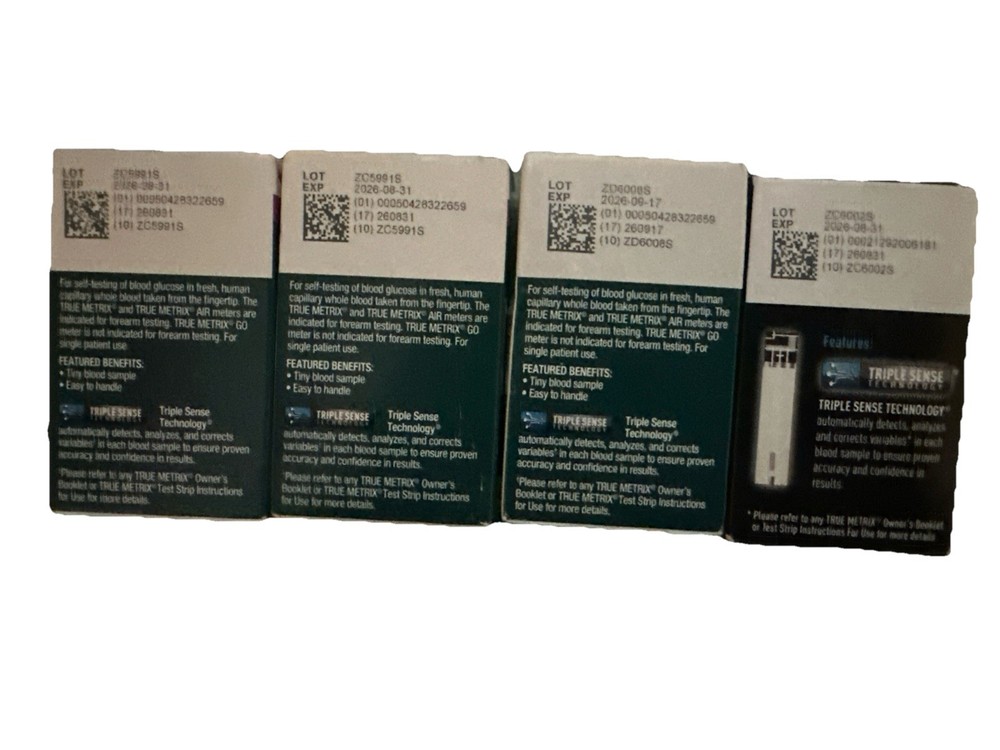 3 boxes CVS Premium 1 Box Strips True Metrix Test Strips - 4 boxes 200 Strips.