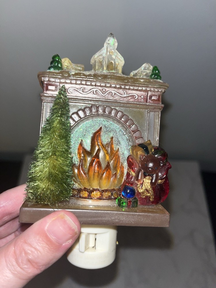Vtg Fireplace Nightlight (tested, Working)