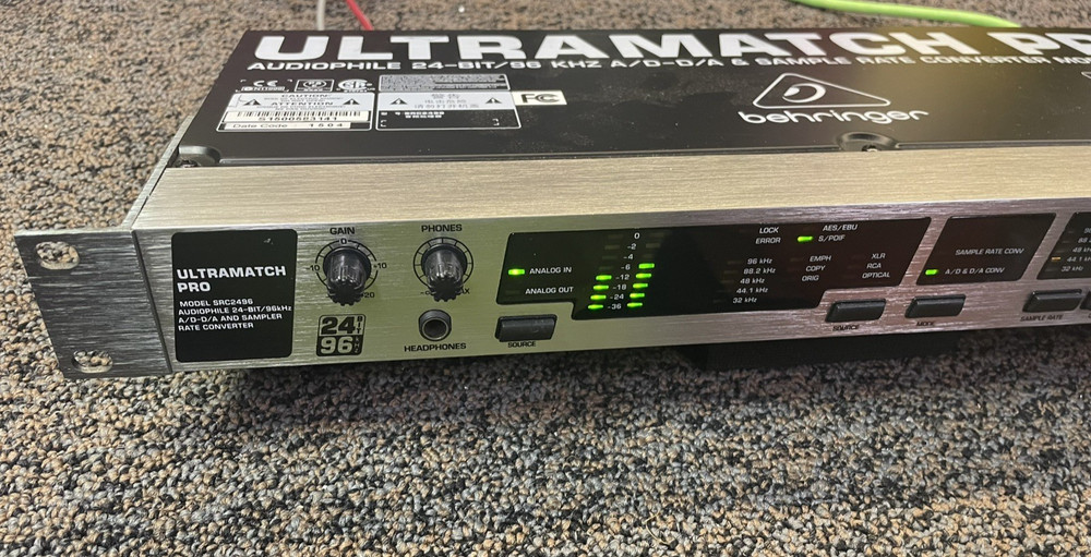 BEHRINGER UltraMatch PRO SRC2496 AD/DA & Sample Rate Converter - Great condition