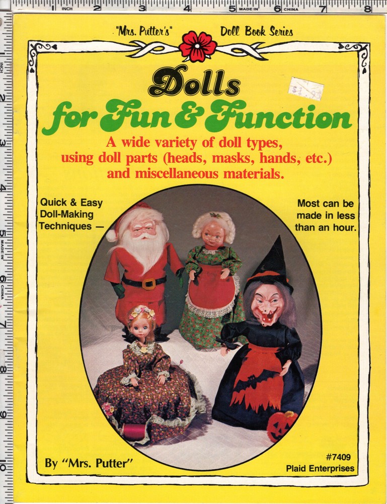 Dolls for Fun & Function ©1980 Plaid Doll Making Pattern Leaflet 7409 Mrs Putter