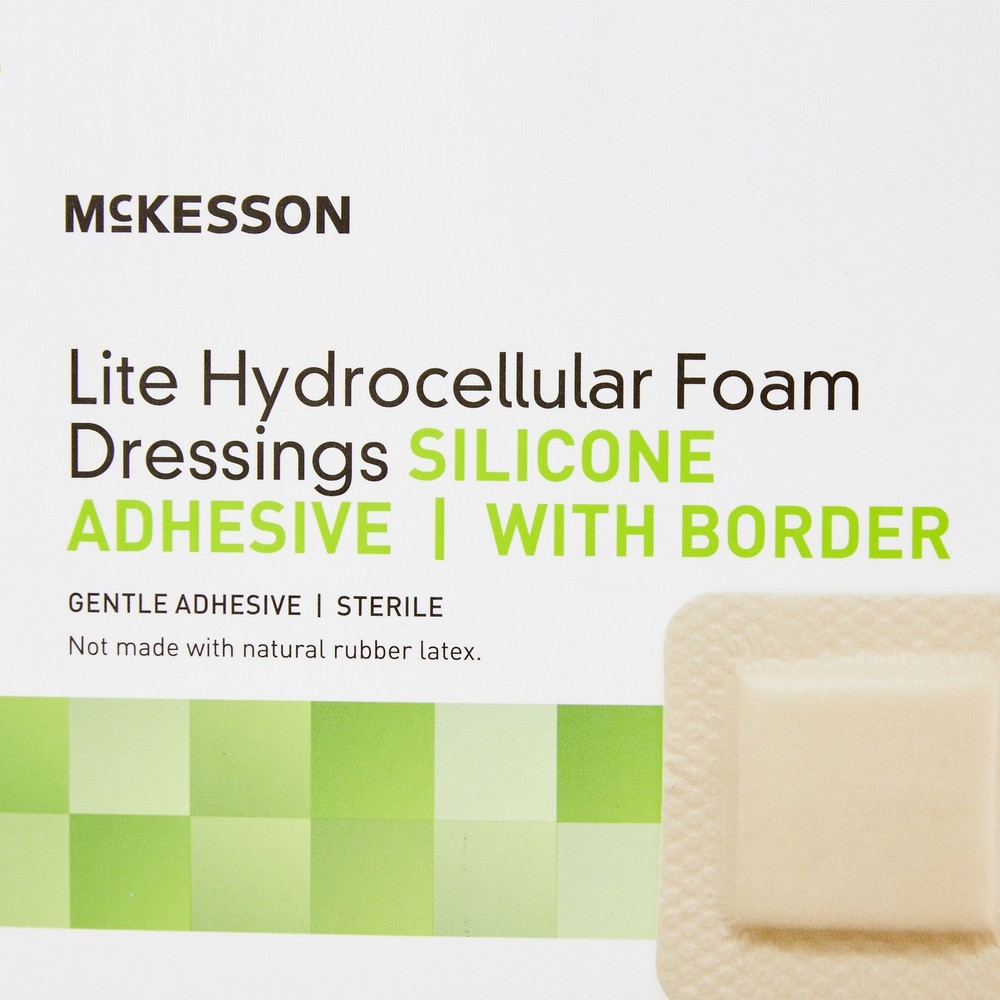 McKesson Lite Thin Foam Dressing 3 x 3" Square with Border 10 per Box