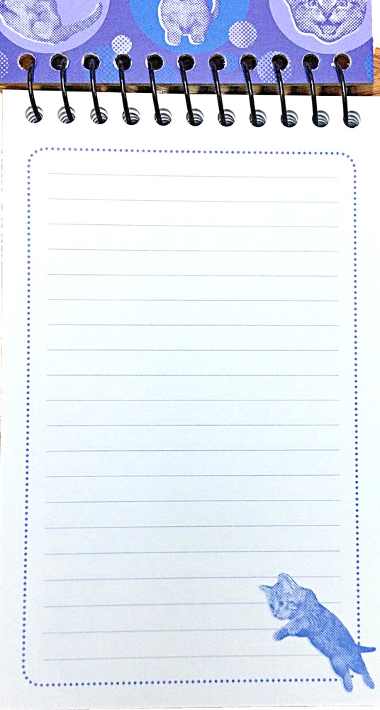 Cat themed Spiral Note Pad - 3.75" x 6" - 75 sheets