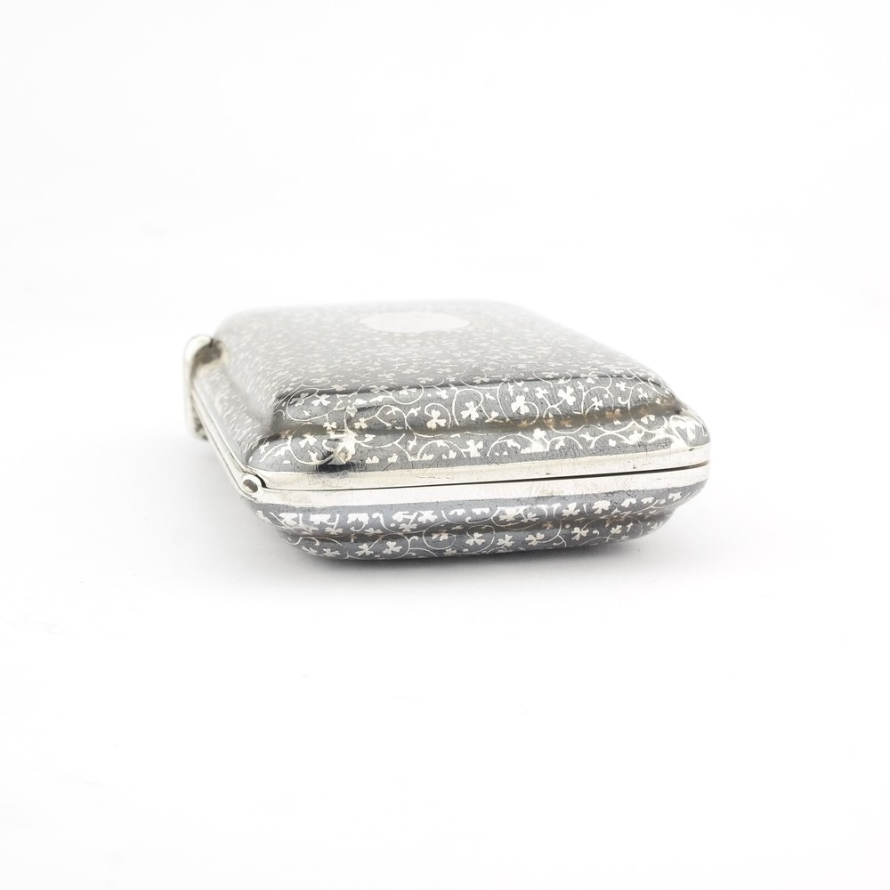 Rare Georg Adam Scheid GAS Solid Silver & Niello Cigarette Case