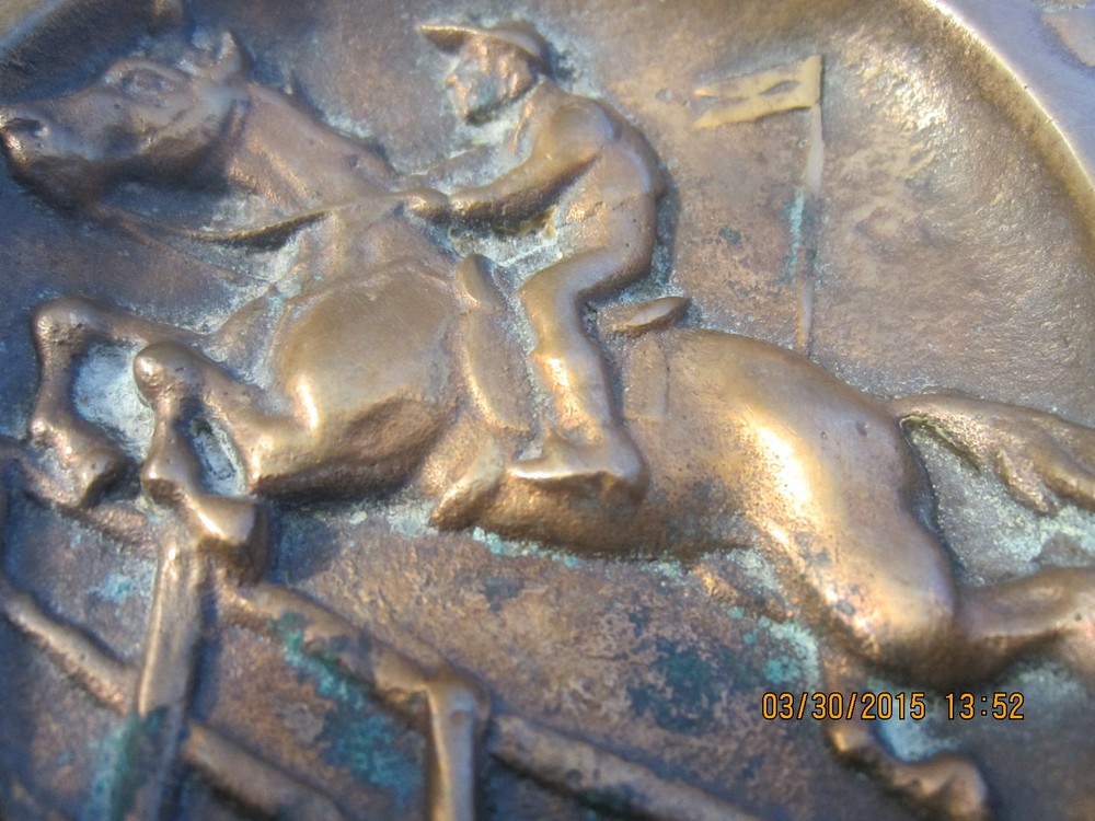 EQUESTRIAN STEEPLECHASE JUMPER BRONZE ASHTRAY