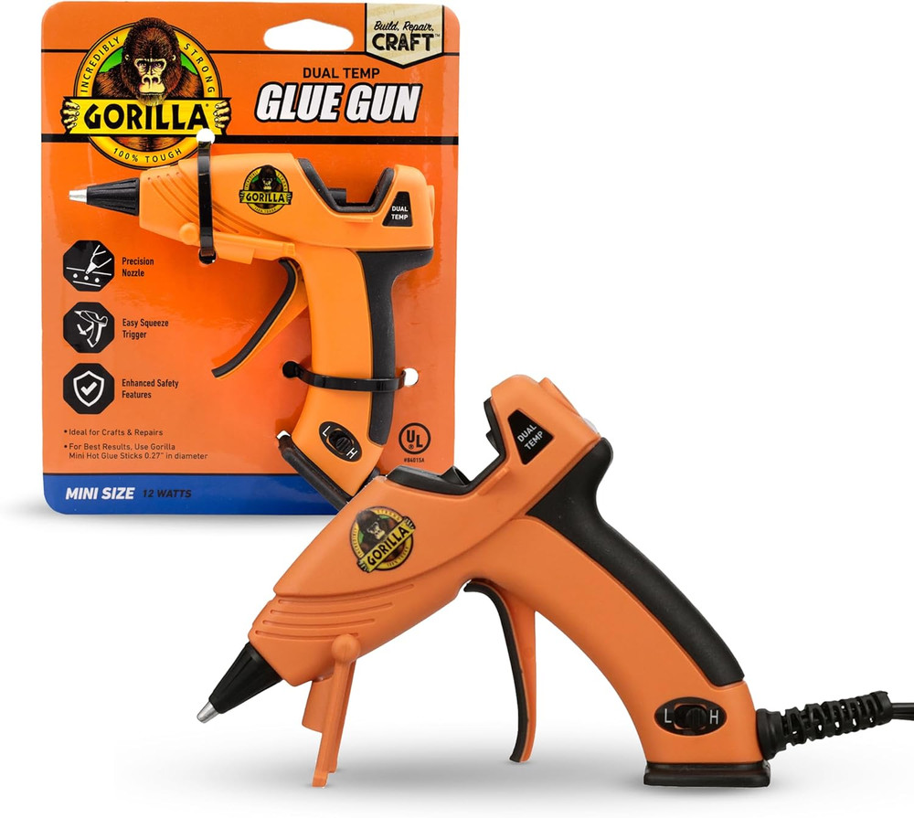 Hot Glue Gun Mini Size, Dual Temp, Precision Nozzle, Easy Trigger