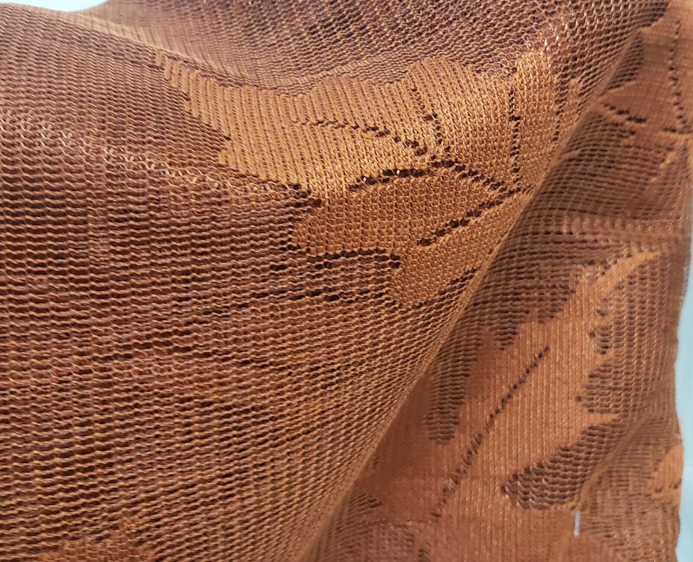 Thin Lace Fabric Table Runner (13"x72") FALL, BROWN RUST LEAVES & ACORNS, HL