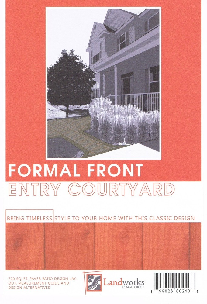 DIY Landscape Plans Formal Front Entry Courtyard Paver Layout Landworks Design