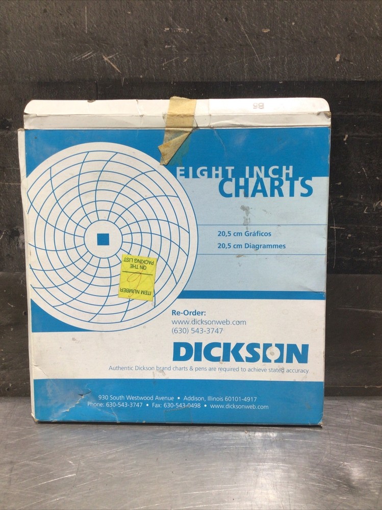 DICKSON C410 Pressure Chart 8" Partial Box