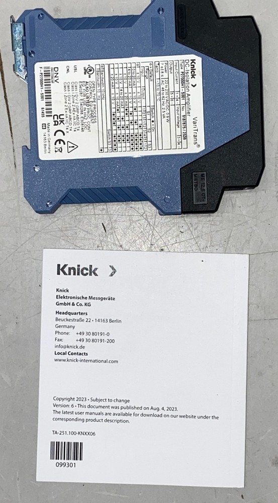 Knick DC Isolation Amplifier P-27000H1