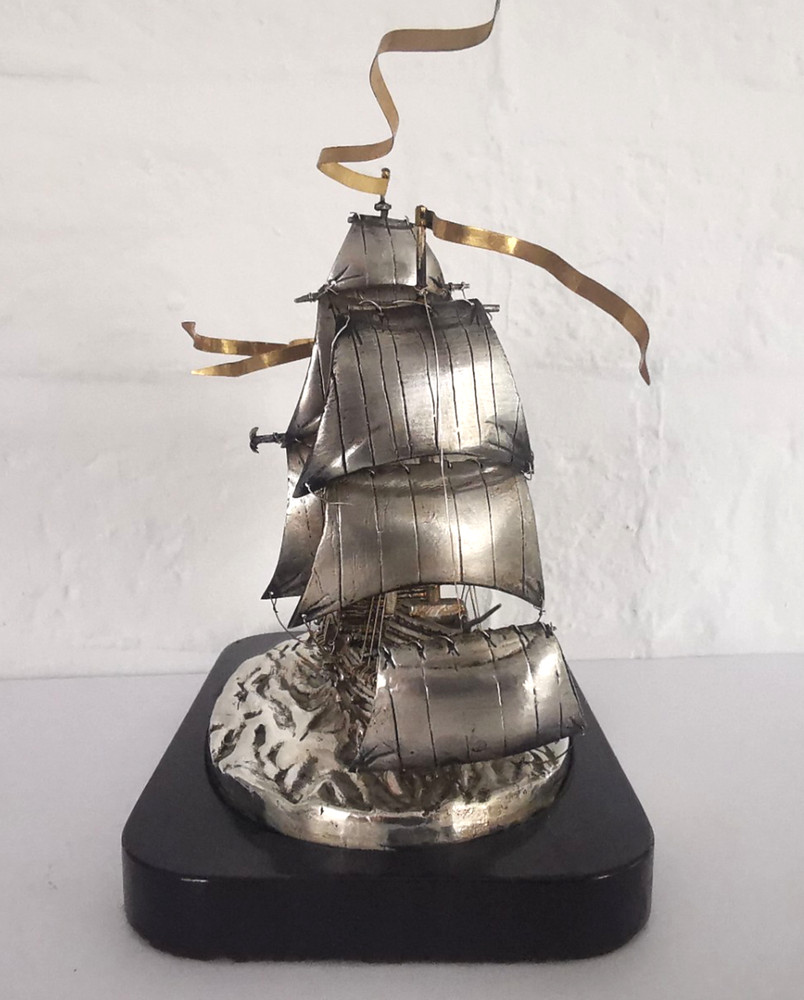 Solid Silver Mary Rose Ship Model - Birm. 1981