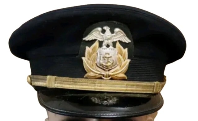 WWII US Navy Merchant Marine Commander Visor Hat Original