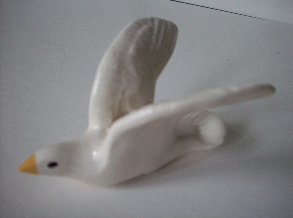 Vintage Ceramic seagull Bead for Macrame crafts
