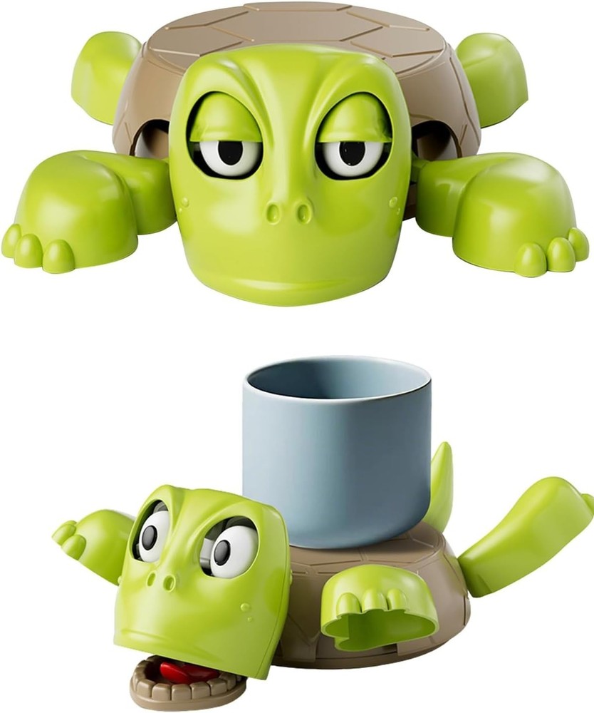 Turtle Cup Holder Funny Tea Coaster 3D Printed with Interactive Expression