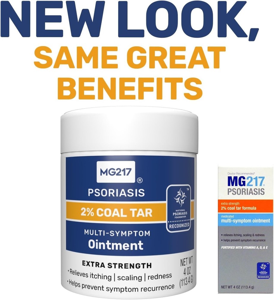 MG217 2% Coal Tar Ointment for Psoriasis Extra Strength Multi Symptom Relief 4oz