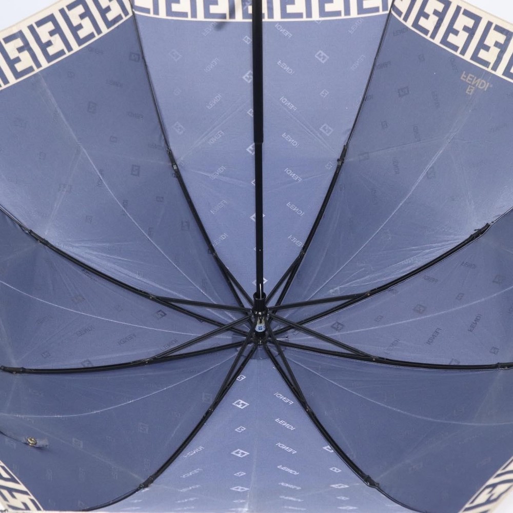 FENDI Zucca Canvas Folding Umbrella Navy Auth am9874
