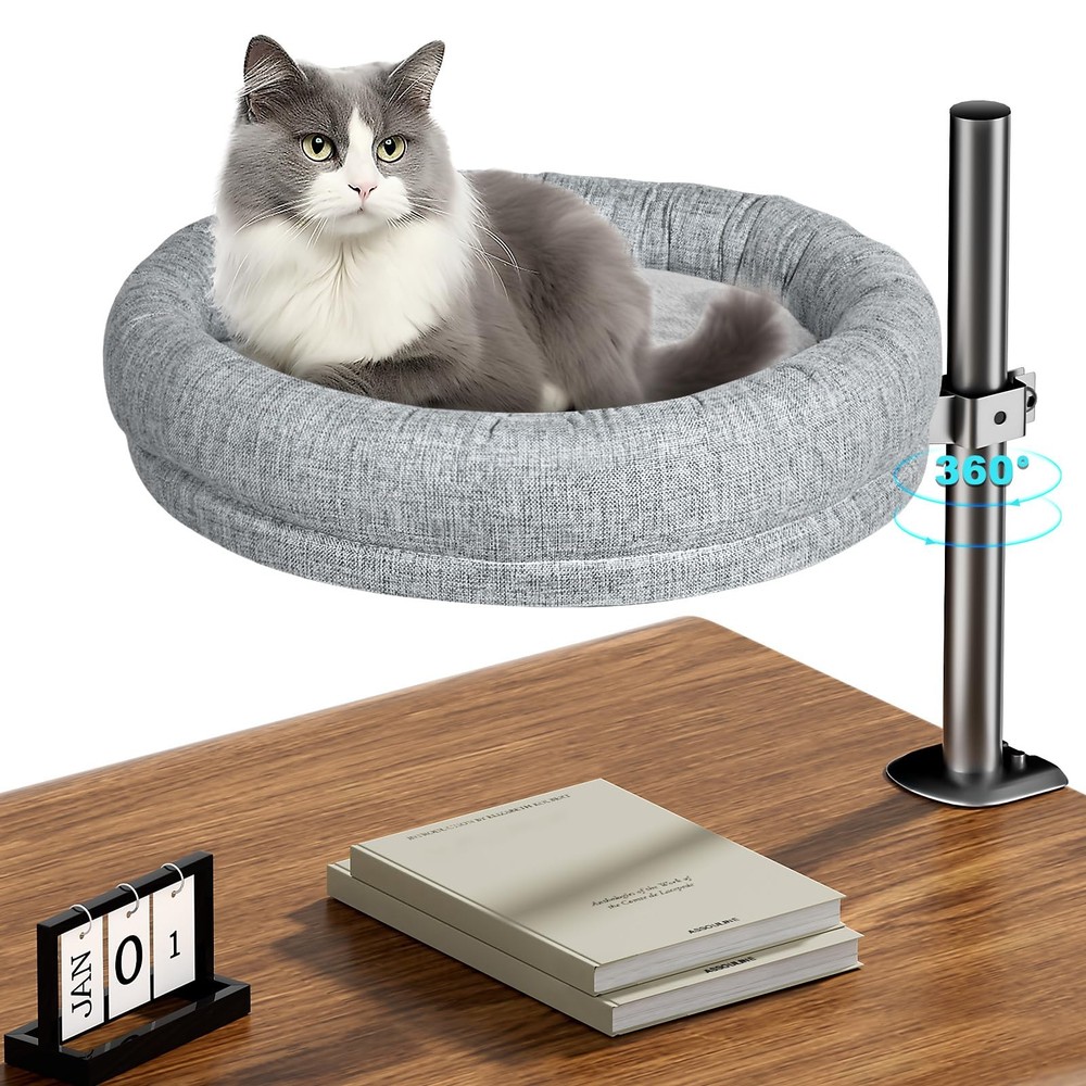 Cat Bed - with 360 Rotation & Adjustable Height - Soft & Comfortable - Indoor