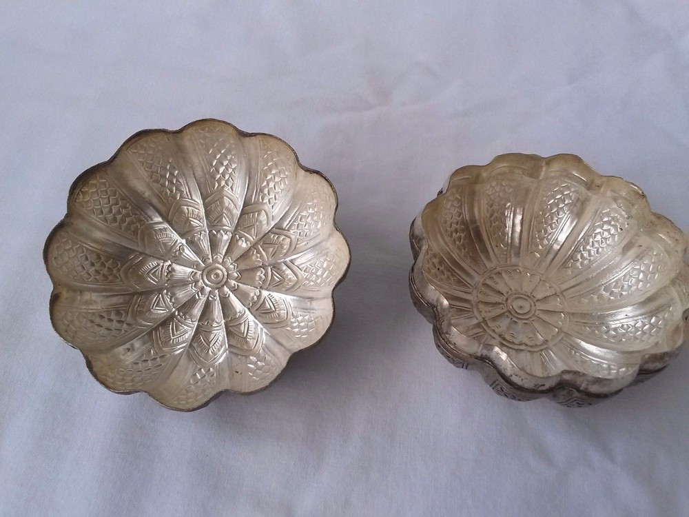 Antique Persian Silver Melon Form Covered Box, Rare