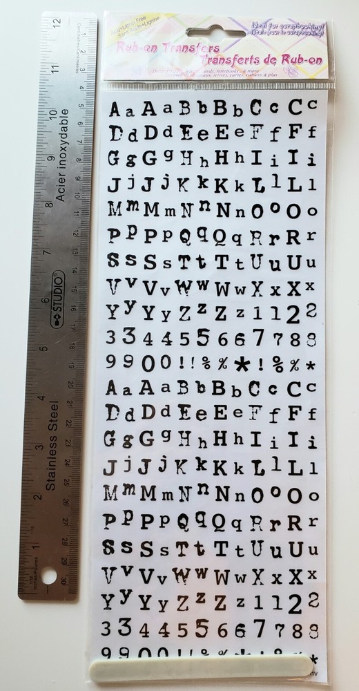 Rub On Transfers - Letters And Numbers