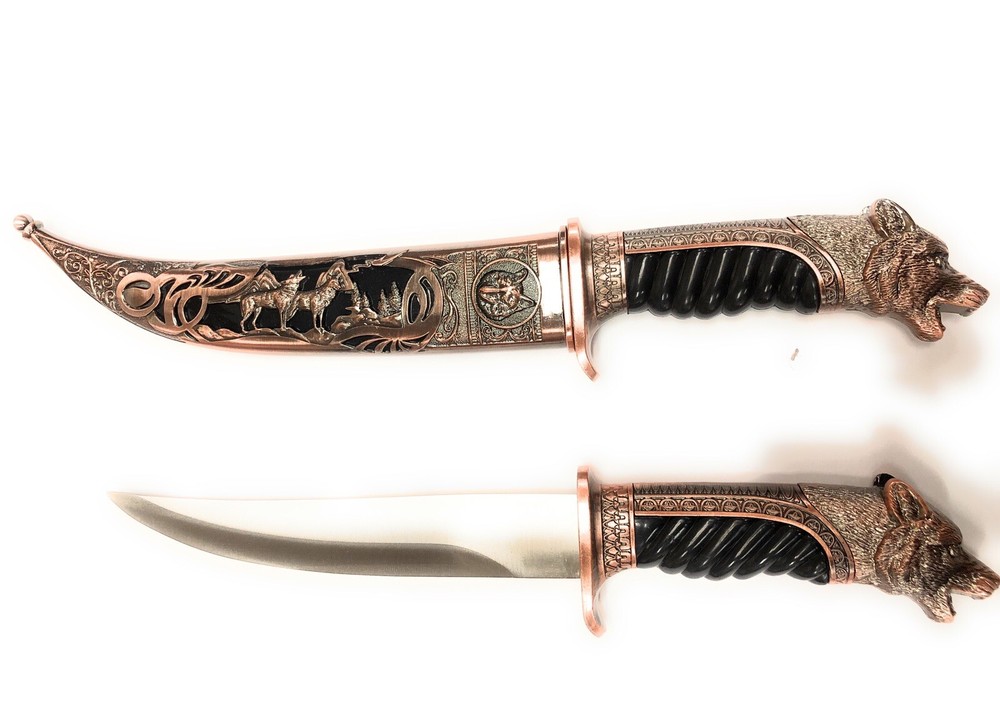 14'' WOLF HUNTING KNIFE WITH SCABBARD