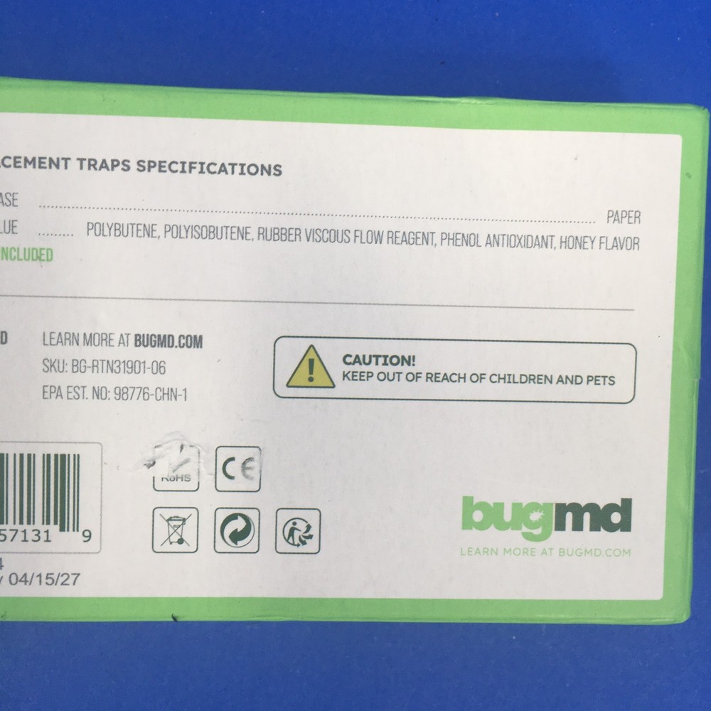 BugMd Bar Fly Replacement Traps 6 Ultra Sticky Traps
