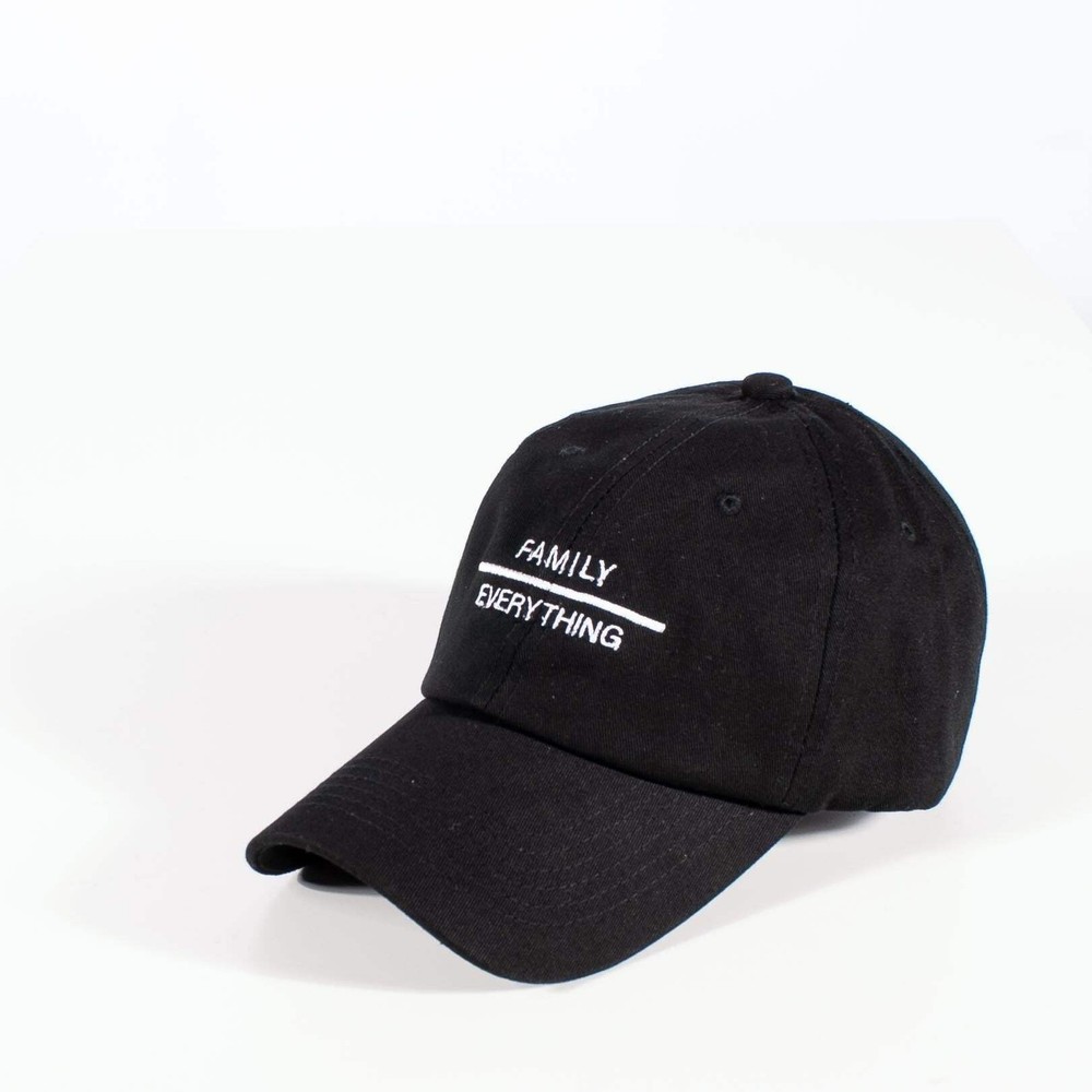 FAMILY OVER EVERYTHING (strapback cap)- dad polo cotton hat Black White Grey Red