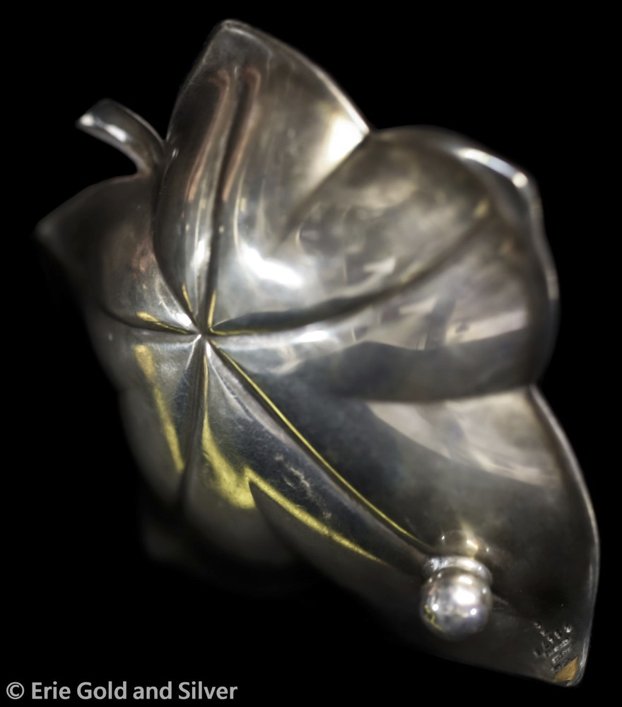 Tiffany & Co. Sterling Silver Leaf 3" Footed Dish #22475
